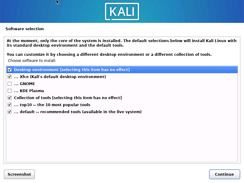 Kali Linux 2022.4 Select Software 