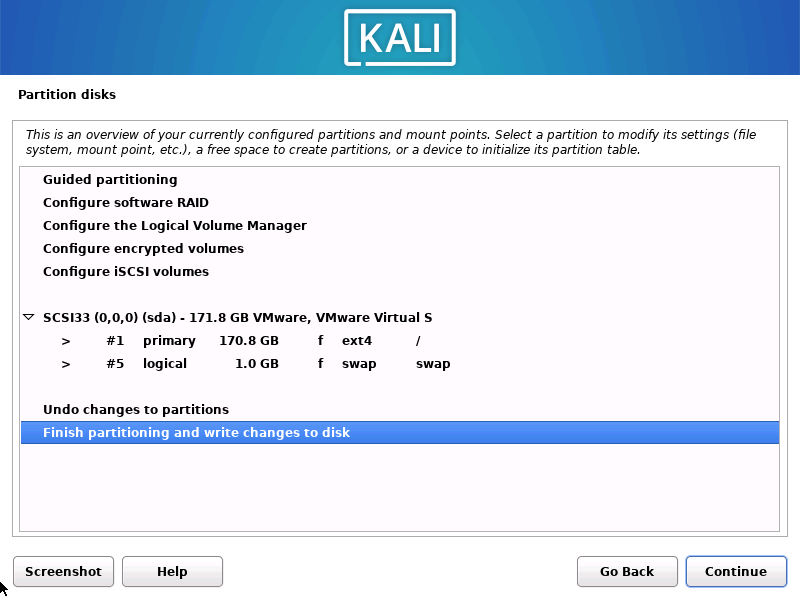 Kali Linux Accept