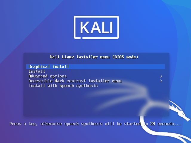 Kali Linux Installer Menu