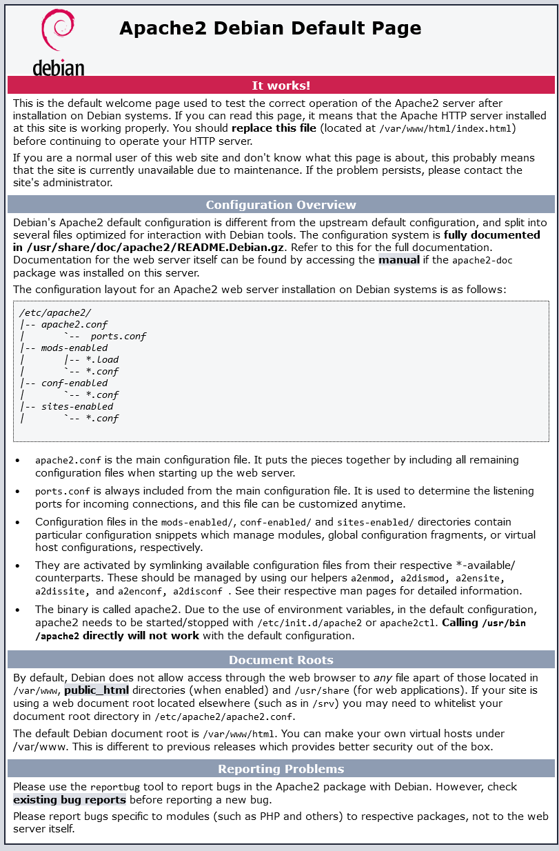 Apache2 Kali Linux Default Page