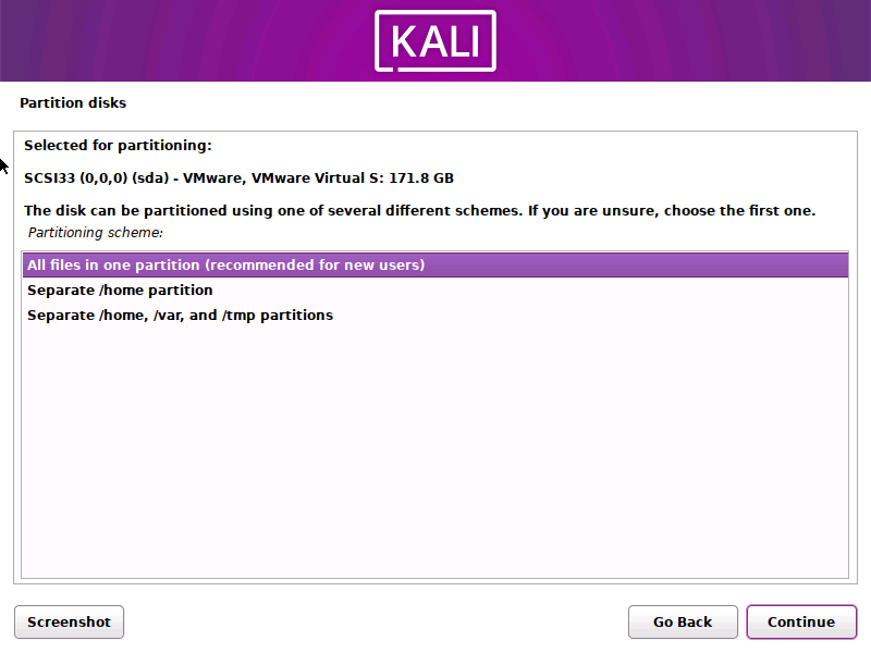 Kali Linux 2023.1 Partition