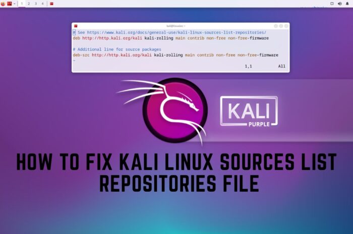 How to Fix Kali Linux sources list Repositories File
