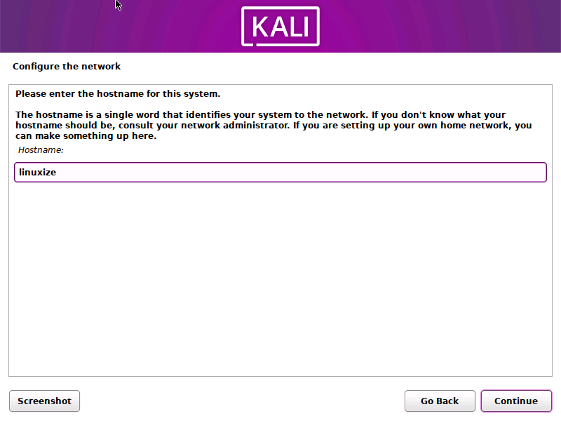 Kali Linux 2023.1 Hostname
