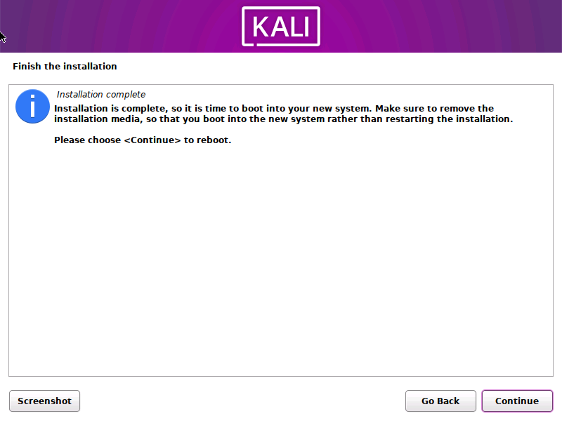 Kali Linux 2023.1 Installation Complete