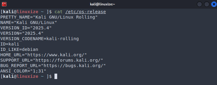 Check Your Kali Linux Version
